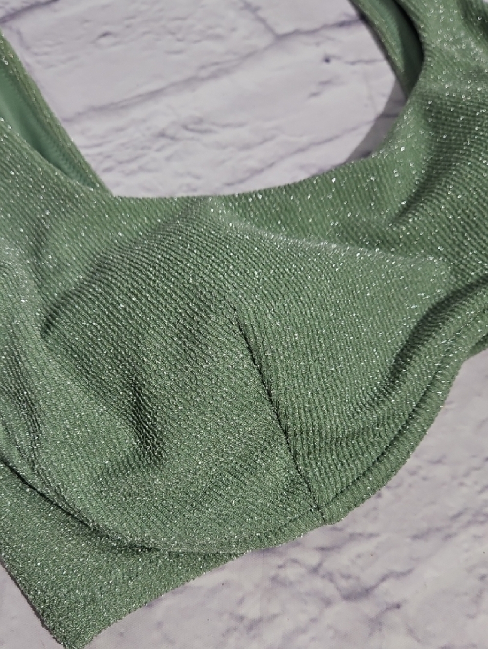 PINK Victoria's Secret Shimmery Sage Green Underwire Bikini Top - Picture 2 of 5